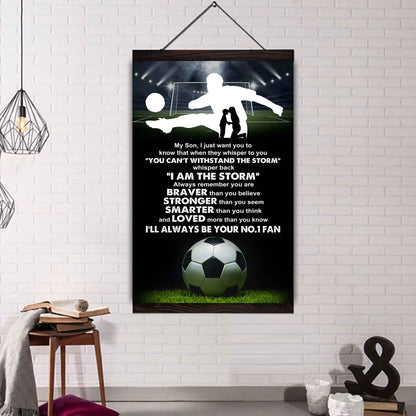 Sport Poster Canvas Mom To Son - Whisper Back I Am The Storm I Will Always Your No 1 Fan