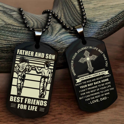 Knight Templar Cross Double Sided Dog Tag Father And Son Best Friend For Life - Gift For Son Never Forget Your Way Back Home