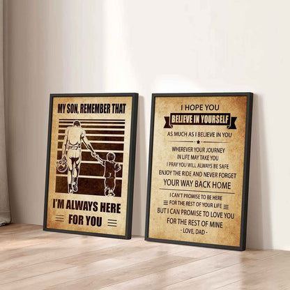 Combo 2 Sport Poster Canvas My Son Remember That - Never Forget Your Way Back Home