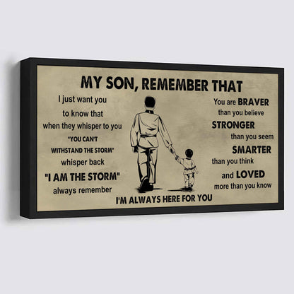 Personalized Sport Poster Canvas -  My Son Remember That Whisper Back I Am The Storm