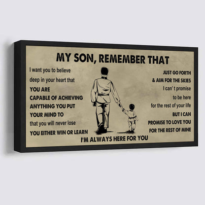 Personalized Sport Poster Canvas -  My Son Remember That You Will Never Lose You Either Win Or Learn