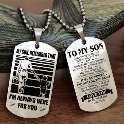 DRB Double Sided Dog Tag My Son Remember That - Gift For Son Just Go Forth And Aim For The Skies