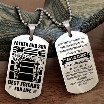 Cowboy Personalized Double Sided Dog Tag To My Son I Love You - Whisper Back I'm The Storm