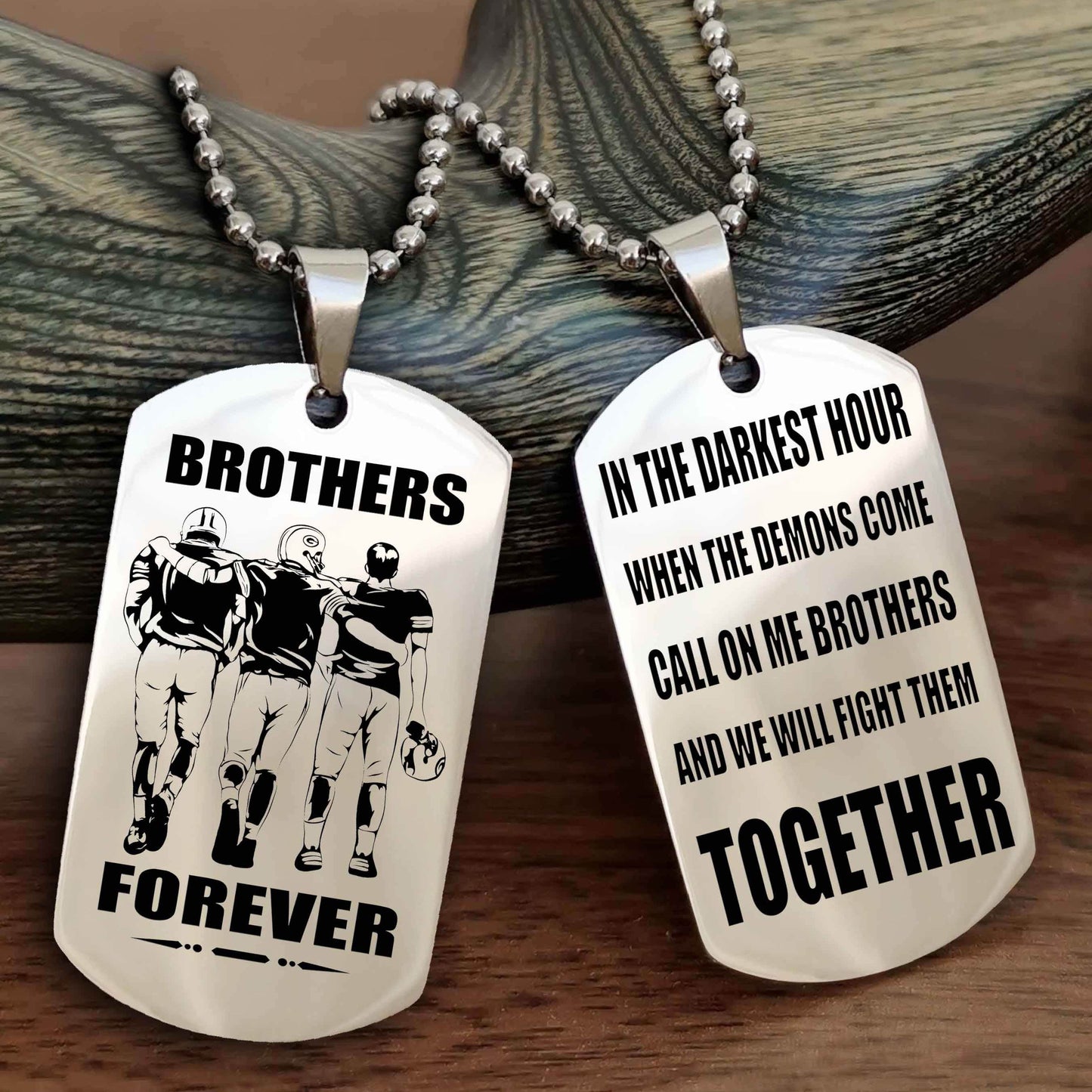 Samurai Personalized Double Sided Dog Tag For My Brother - Call On Me Brother And We Will Fight Them Together Gift For Your Friend