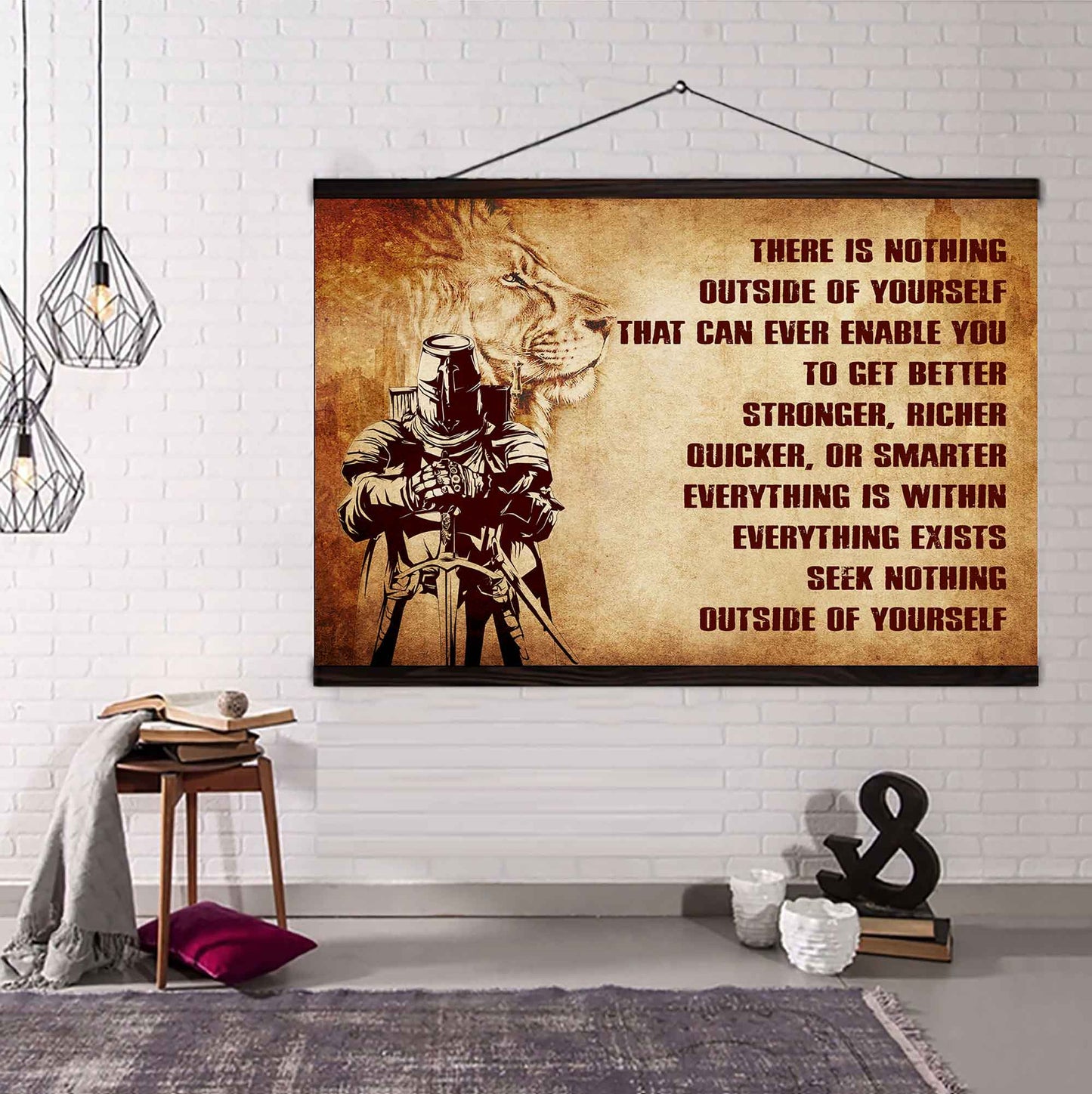 Knight Templar Poster Canvas There Is Nothing Outside Of Yourself Best Gift With Motivation Quotes