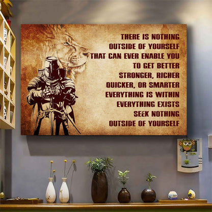 Soldier Poster Canvas There Is Nothing Outside Of Yourself Best Gift With Motivation Quotes