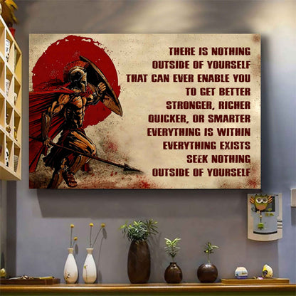 Soldier Poster Canvas There Is Nothing Outside Of Yourself Best Gift With Motivation Quotes