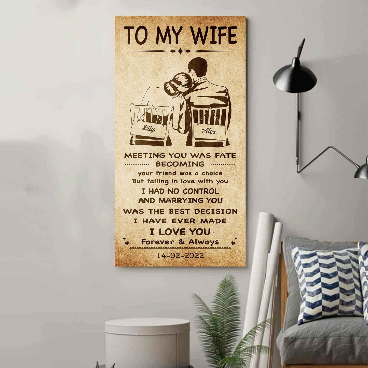 Samurai Poster Canvas To My Wife Meeting You Was Fate - I Love You Forever And Always Gift For Your Wife