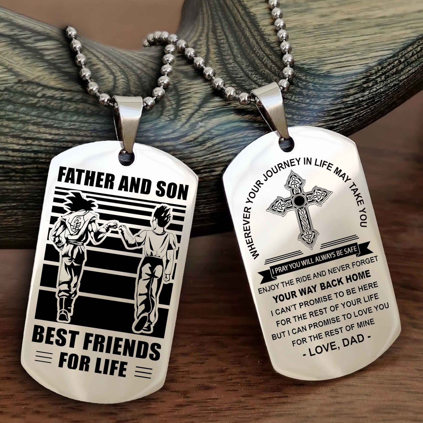Knight Templar Cross Double Sided Dog Tag Father And Son Best Friend For Life - Gift For Son Never Forget Your Way Back Home