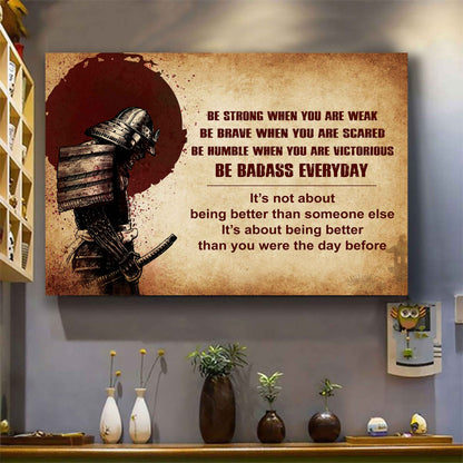 Soldier Poster Canvas Be Strong When You Are Weak Be Badass Everyday From Dad To Son Gift For Your Son Motivational Quotes
