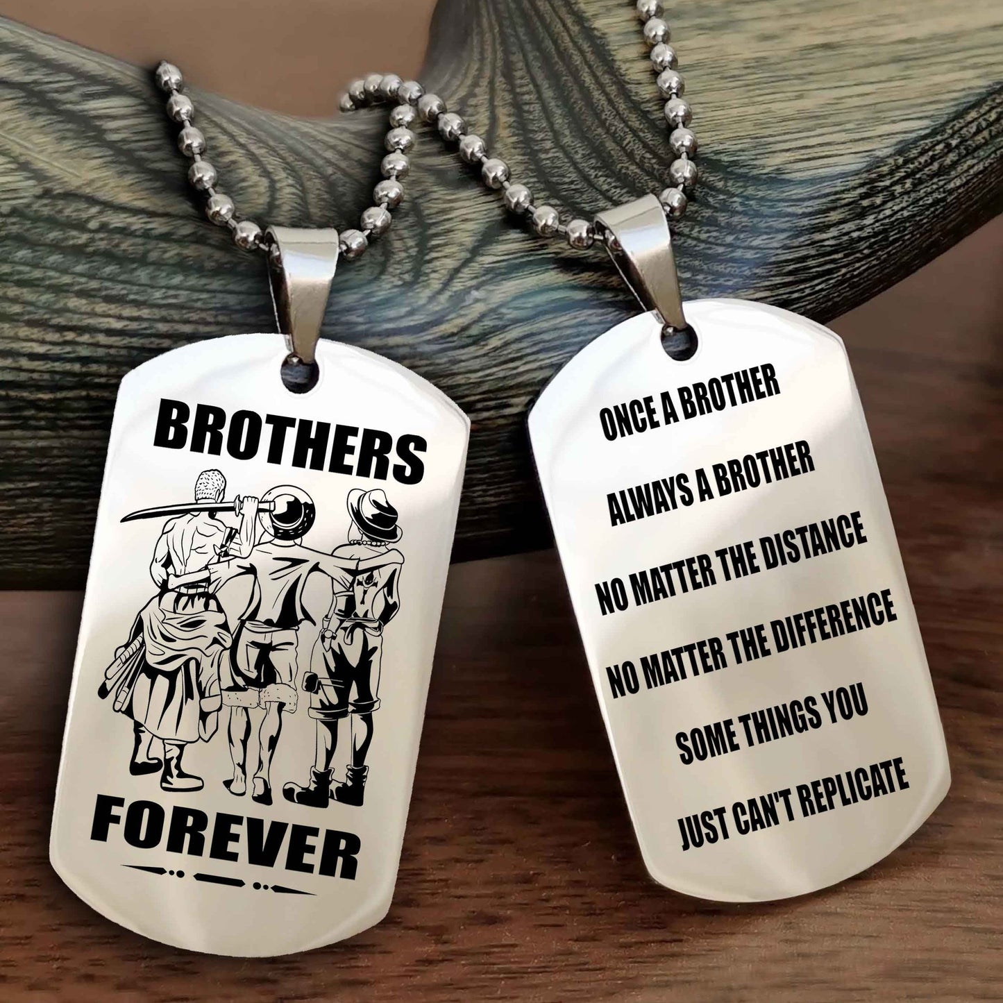OP Customizable engraved dog tag double sided gift from brother - Brother Forever Once A Brother Always A Brother