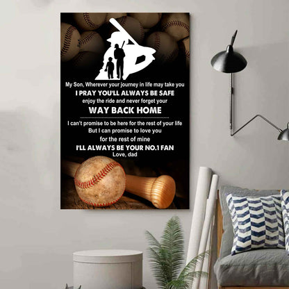 Sport Poster Canvas Dad To Son - Never Forget Your Way Back Home I Will Always Your No 1 Fan
