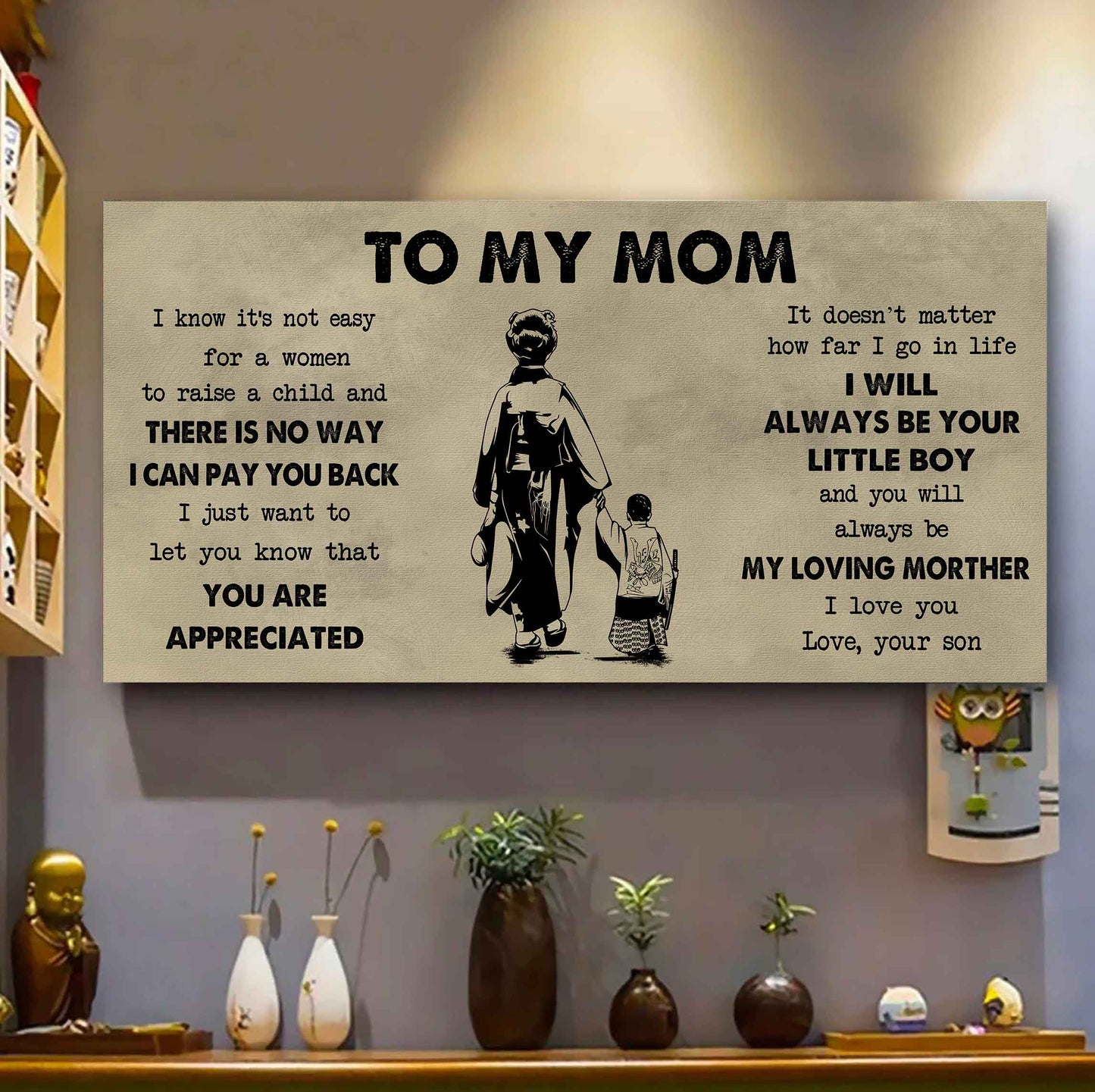 Family Child Poster Canvas To My Mom I Know It's Not Easy To Raise - I Will Always Be Your Little Boy