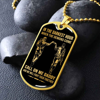 DRB Military Chain Silver Plated 18K Gold Plated Call On Me Daddy Gift For Your Dad