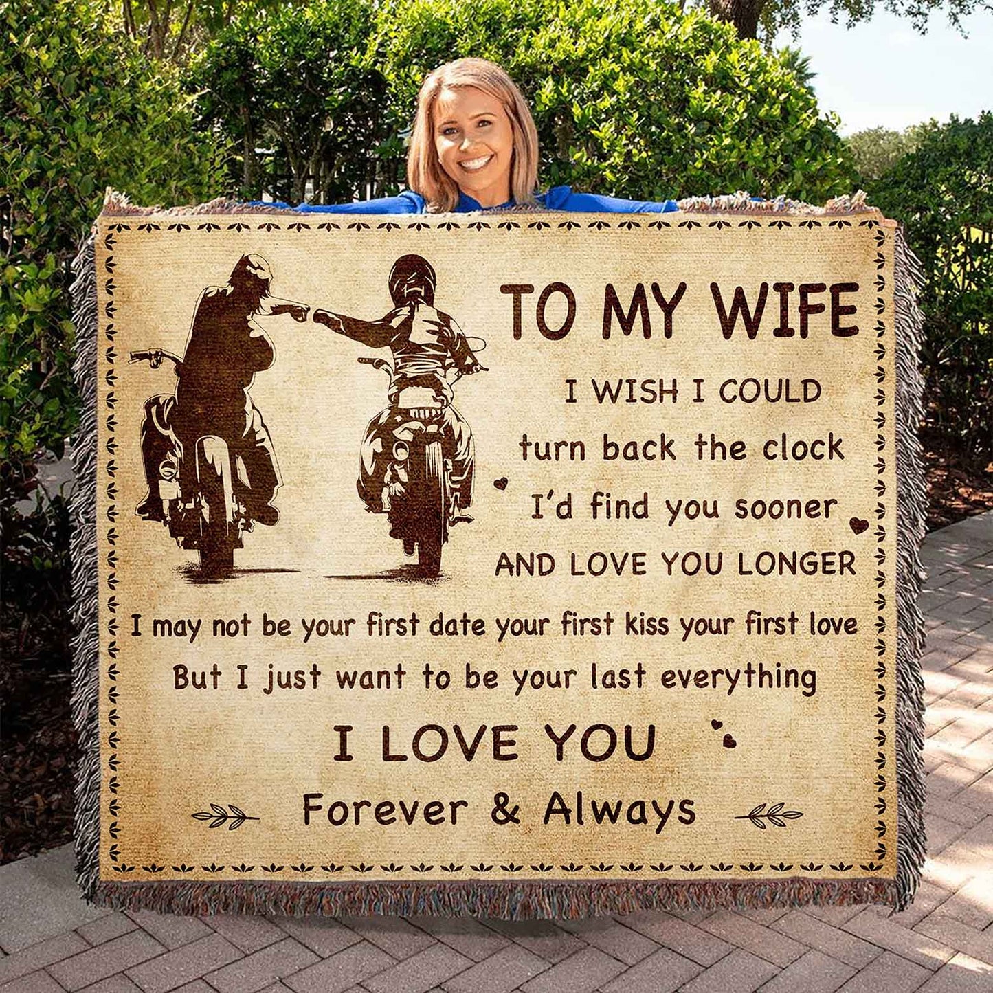 To My Wife Woven Blanket I Wish I Could Turn Back The Clock I Love You Forever And Always Gift For Your Wife