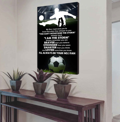 Baseball Poster Canvas Mom To Son - Whisper Back I Am The Storm I Will Always Your No 1 Fan