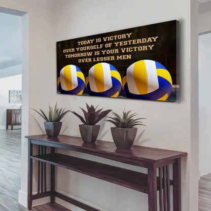 Hockey Poster Canvas - Today Is Victory Over Yourself Over Yourself Of Yesterday Tomorrow Is Your Victory Over Lesser Men