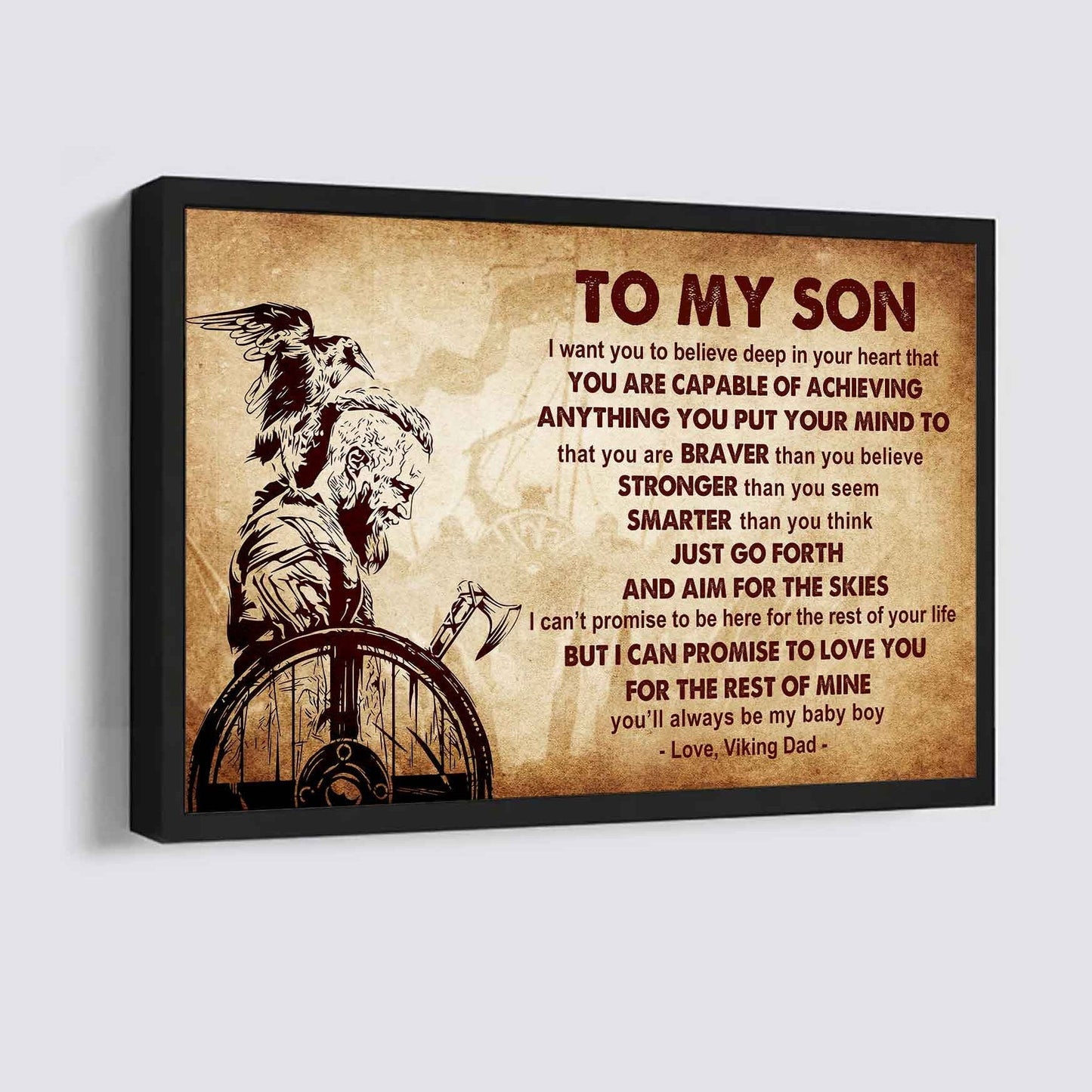 New Version Warrior Poster Canvas Just Go Forth And Aim For The Skies From Dad To Son Gift For Your Son Motivational Quotes