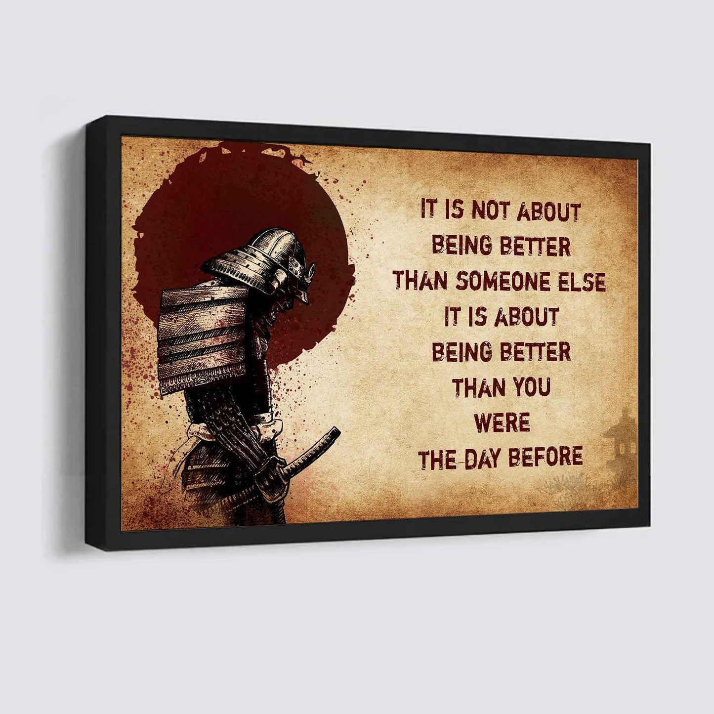 DRB Poster Canvas It's Not About Being Better Than Someone Else Best Gifts Motivation Quotes