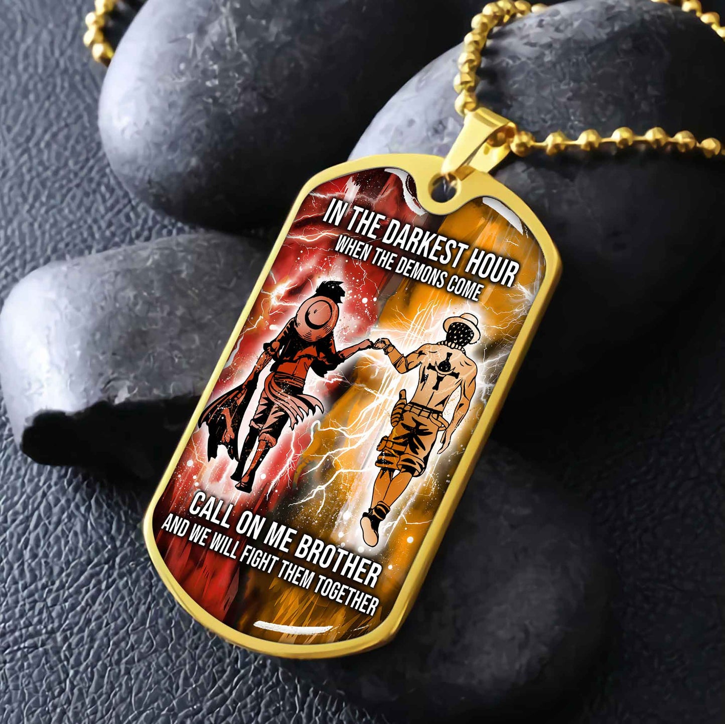 DRB Military Chain Silver Plated 18K Gold Plated Silver Plated Call On Me Brother And We Will Fight Them Together