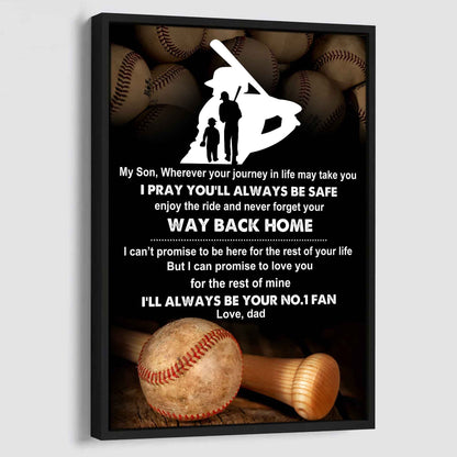 Sport Poster Canvas Dad To Son - Never Forget Your Way Back Home I Will Always Your No 1 Fan