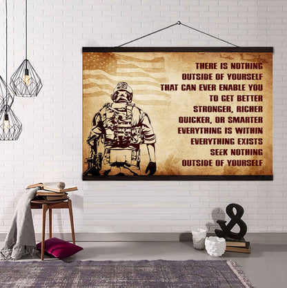 Knight Templar Poster Canvas There Is Nothing Outside Of Yourself Best Gift With Motivation Quotes