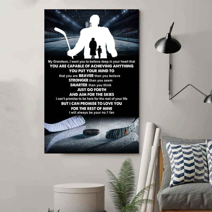 Soccer Poster Canvas Grandma To Grandson - That You Are Braver Than You Believe You Are Capable Of I Will Always Your No 1 Fan