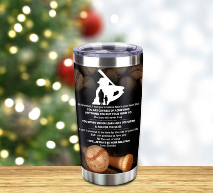 Customizable Tumbler To My Grandson With Inspriration Quotes From Grandpa And Grandma