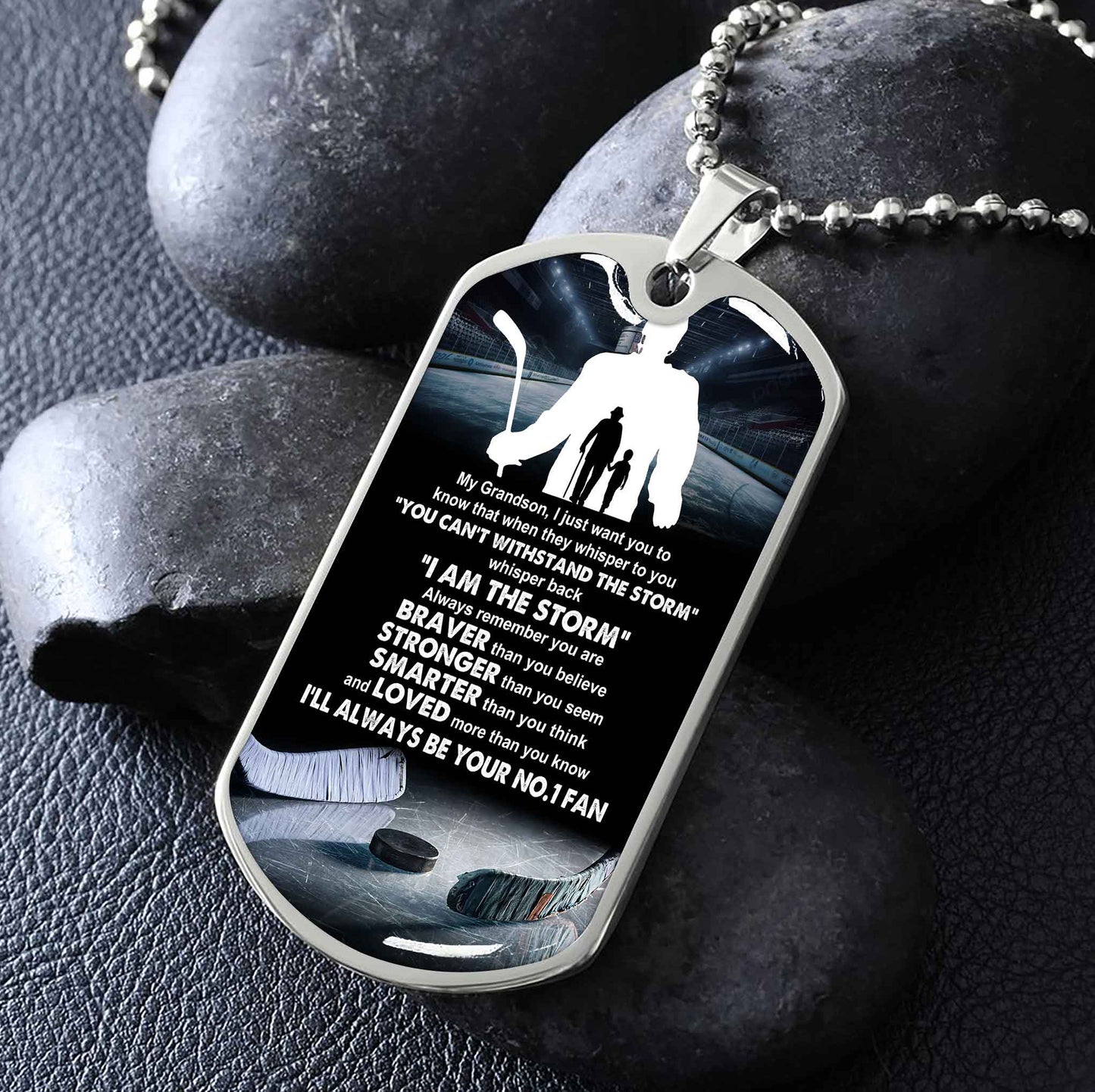 Sport Military Chain 18K Gold Plated Silver Plated To My Grandson From Grandpa Motivation Message I Will Always Be Your No 1 Fan