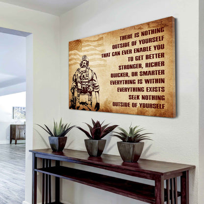 Knight Templar Poster Canvas There Is Nothing Outside Of Yourself Best Gift With Motivation Quotes