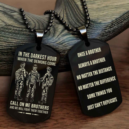 TWD Customizable engraved dog tag double sided gift from brother Once A Brother Always A Brother