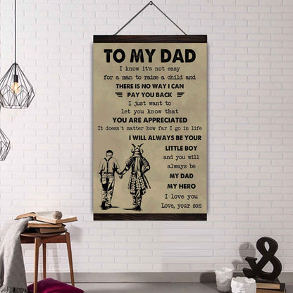 Family The Old Dad Poster Canvas To My Dad I Know It's Not Easy To Raise A Child I Will Always Be Your Little Boy