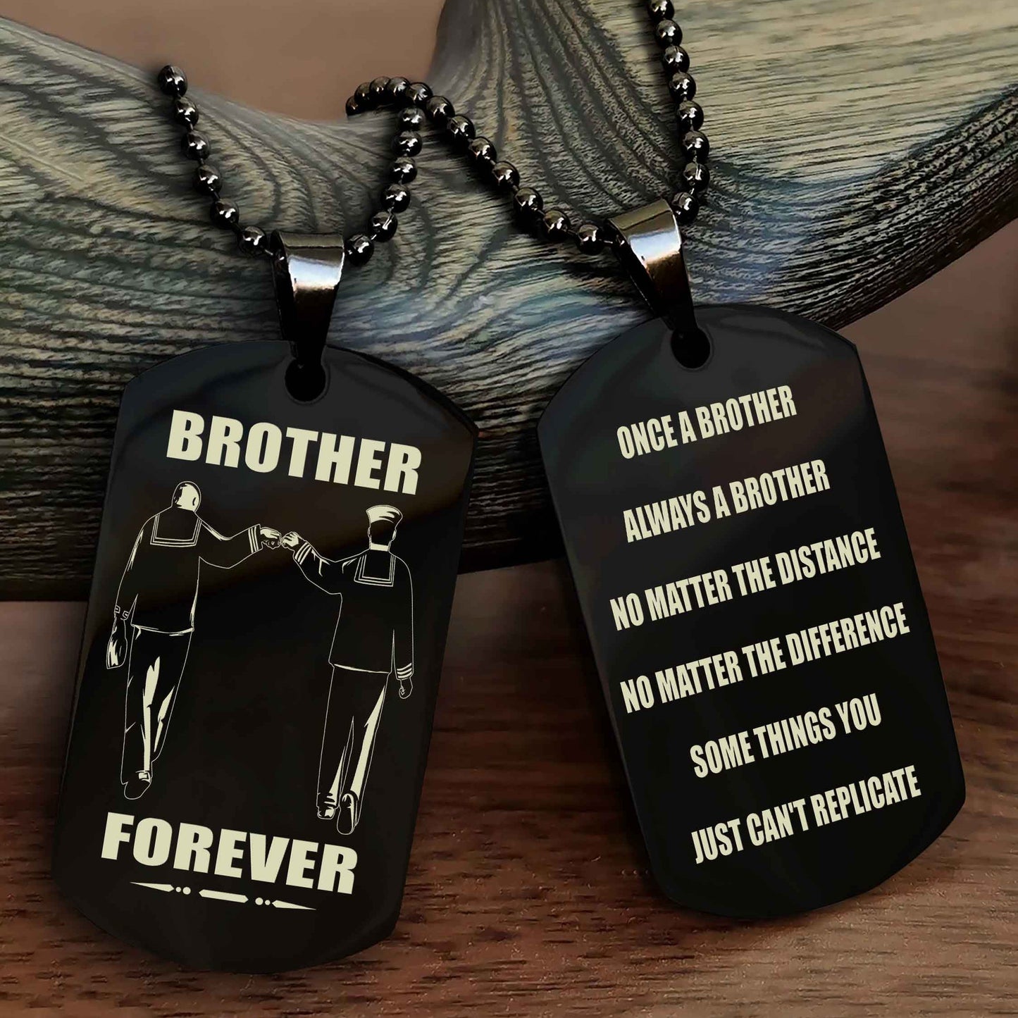Knight Templar Customizable engraved dog tag double sided gift from brother - Brother Forever Once A Brother Always A Brother