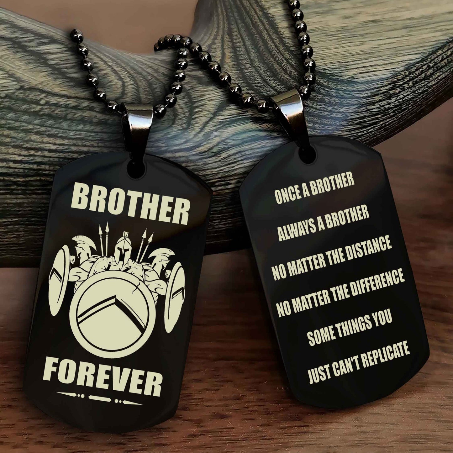 Knight Templar Customizable engraved dog tag double sided gift from brother - Brother Forever Once A Brother Always A Brother