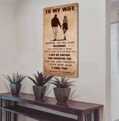 Samurai Poster Canvas To My Wife Meeting You Was Fate - I Love You Forever And Always Gift For Your Wife