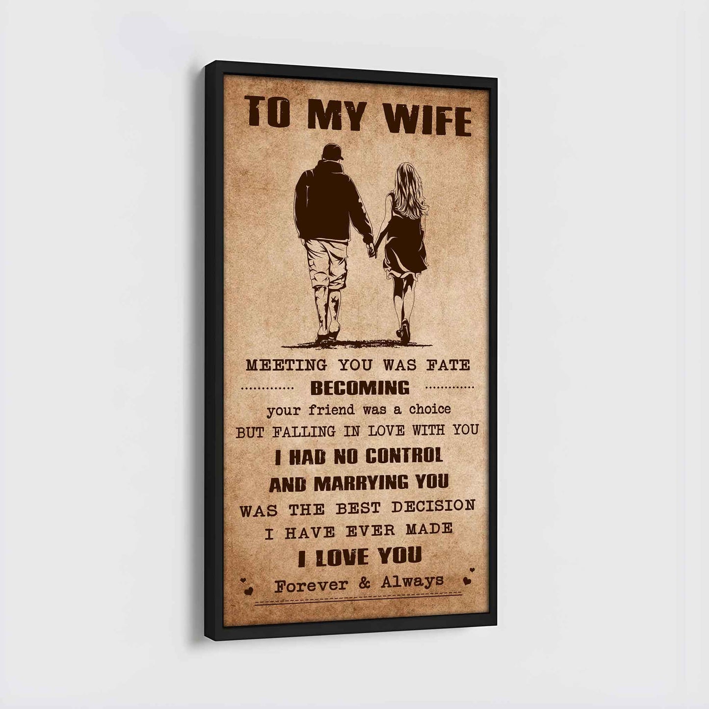 Family Poster Canvas To My Wife Meeting You Was Fate - I Love You Forever And Always Gift For Your Wife