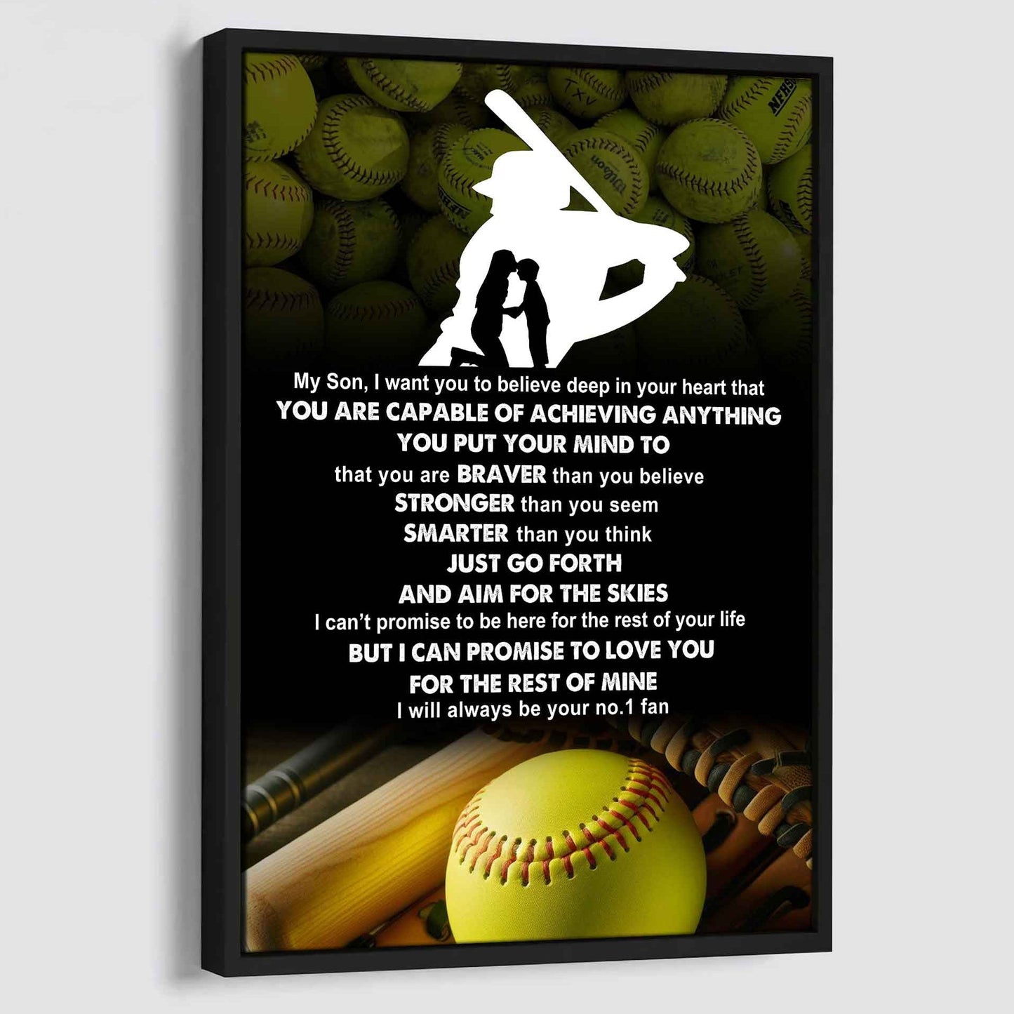 Sport Poster Canvas Mom To Son - That You Are Braver Than You Believe You Are Capable Of I Will Always Your No 1 Fan