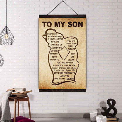 Personalized Family Poster Canvas Mom To My Son Gift From Mom Gift For Your Son With Motivational Message