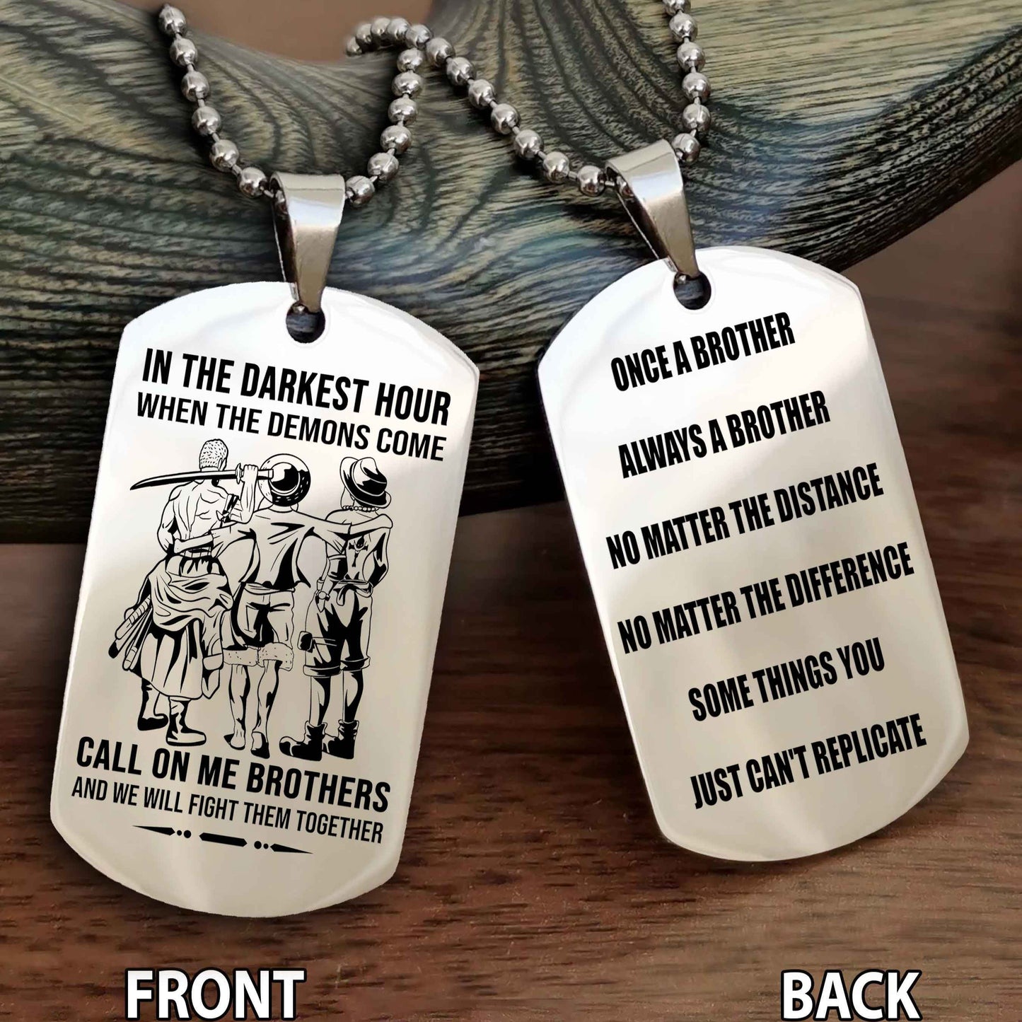 OP tem 3 Customizable engraved dog tag double sided gift from brother Once A Brother Always A Brother