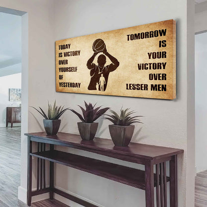Personalized Knight Templar Poster Canvas - Today Is Victory Over Yourself Of Yesterday Tomorrow Is Your Victory Over Lesser Men