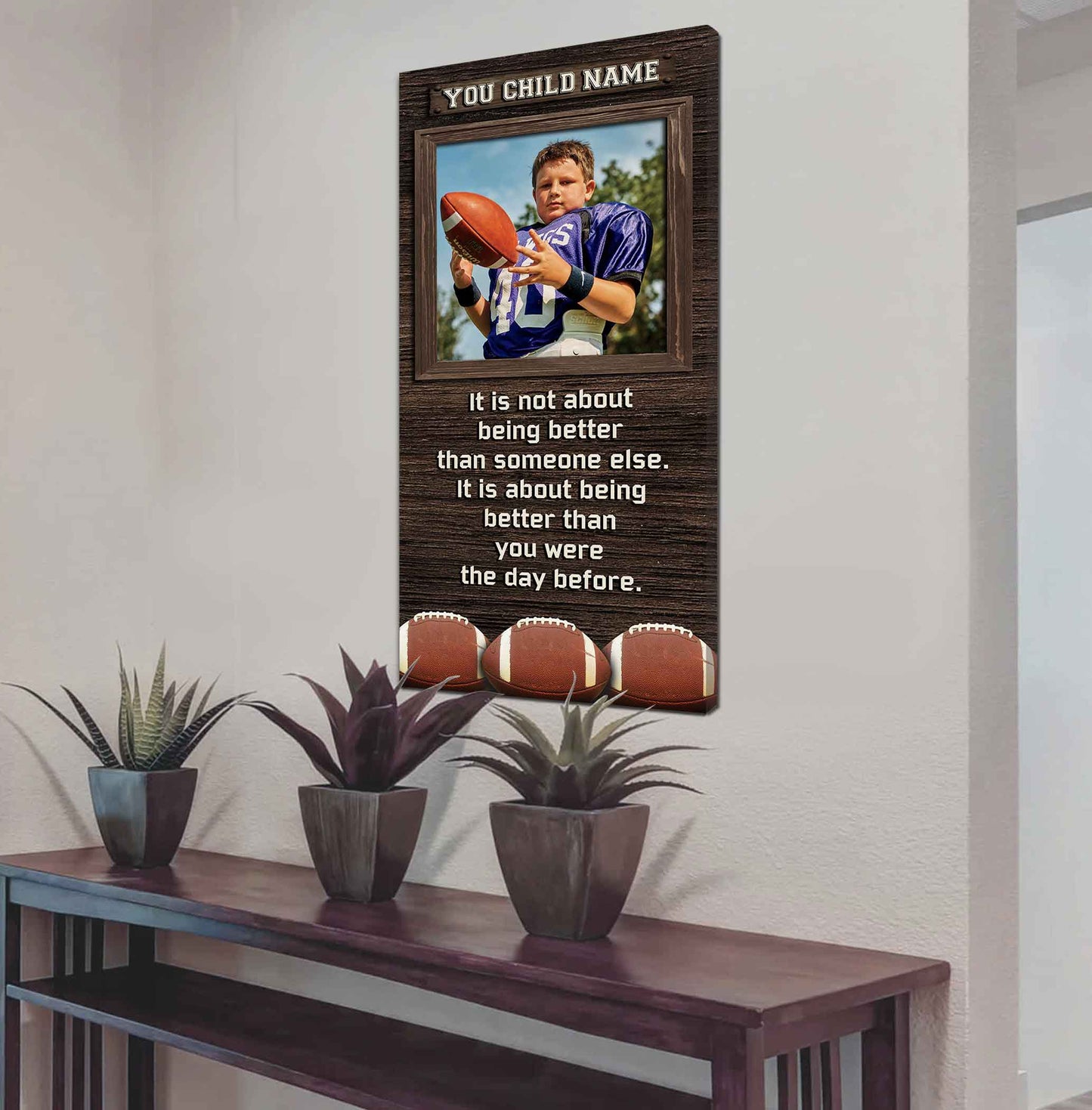 Personalized (Photo and Name) Poster Canvas It's Not About Being Better Than Someone Else It's About Being Better Than You Were The Day Before