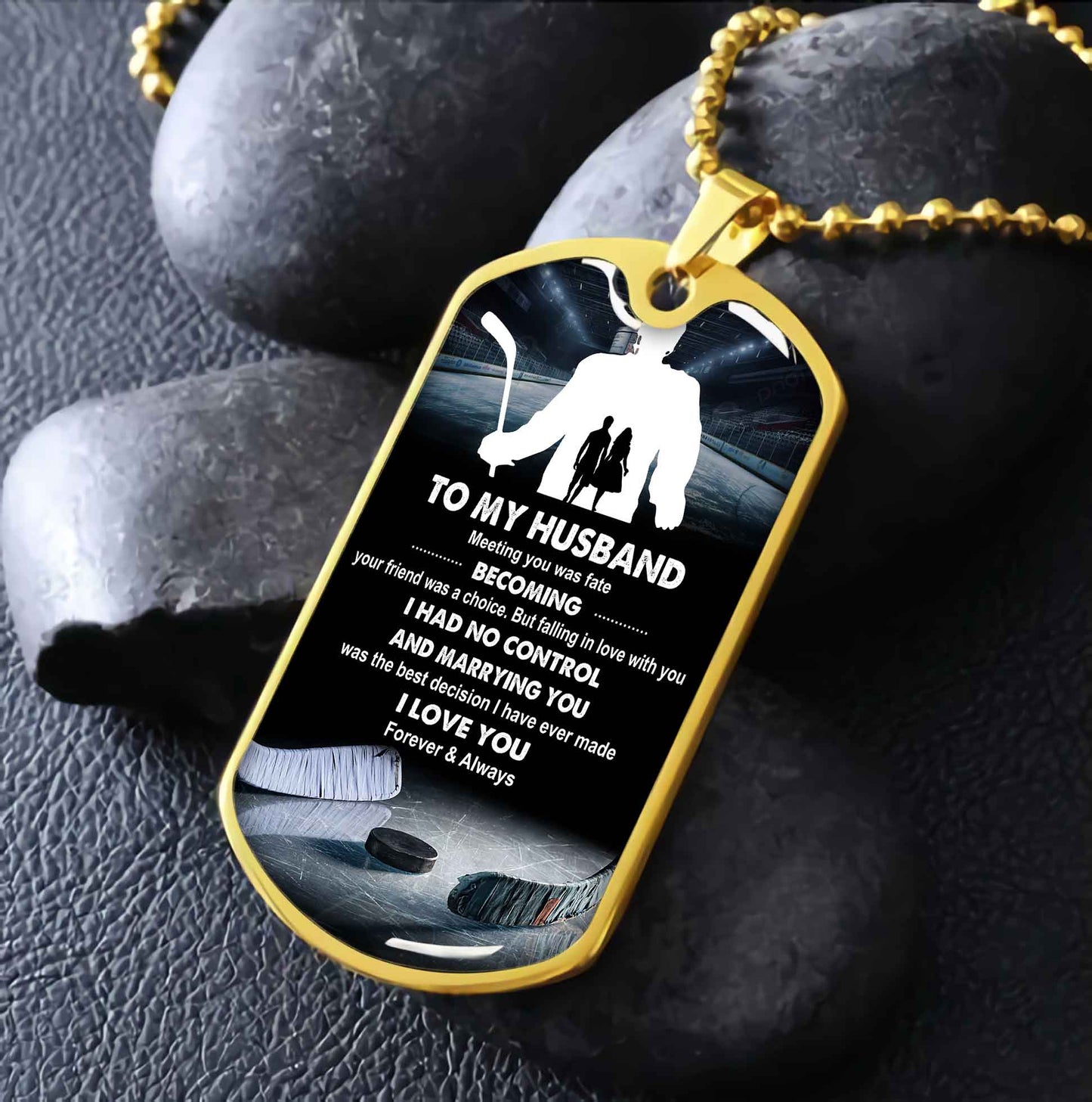 Sport Military Chain 18K Gold Plated Silver Plated To My Husband From Wife With Love Message