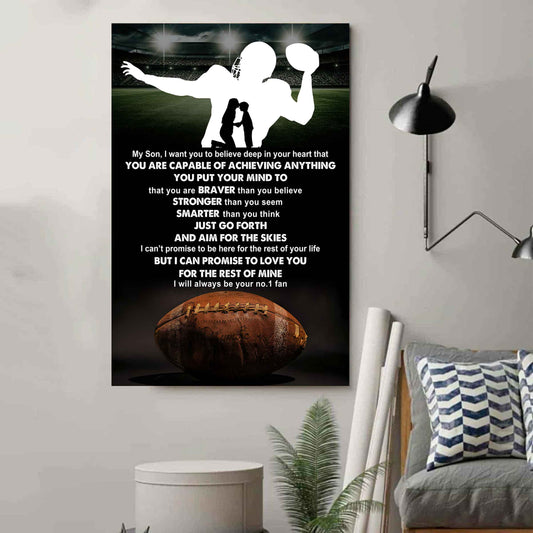 Sport Poster Canvas Mom To Son - That You Are Braver Than You Believe You Are Capable Of I Will Always Your No 1 Fan