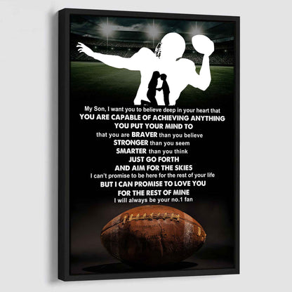 Sport Poster Canvas Mom To Son - That You Are Braver Than You Believe You Are Capable Of I Will Always Your No 1 Fan