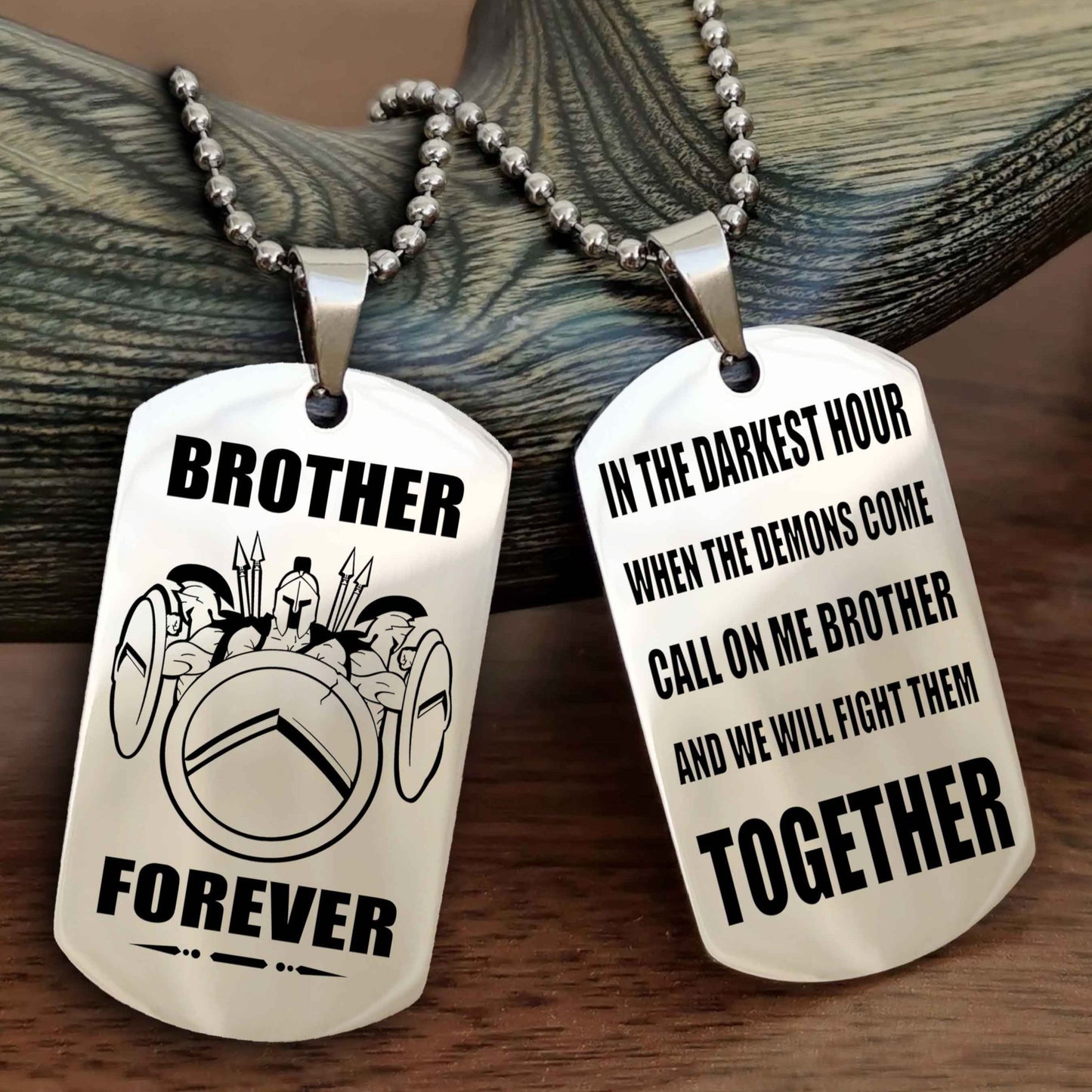Samurai Personalized Double Sided Dog Tag For My Brother - Call On Me Brother And We Will Fight Them Together Gift For Your Friend