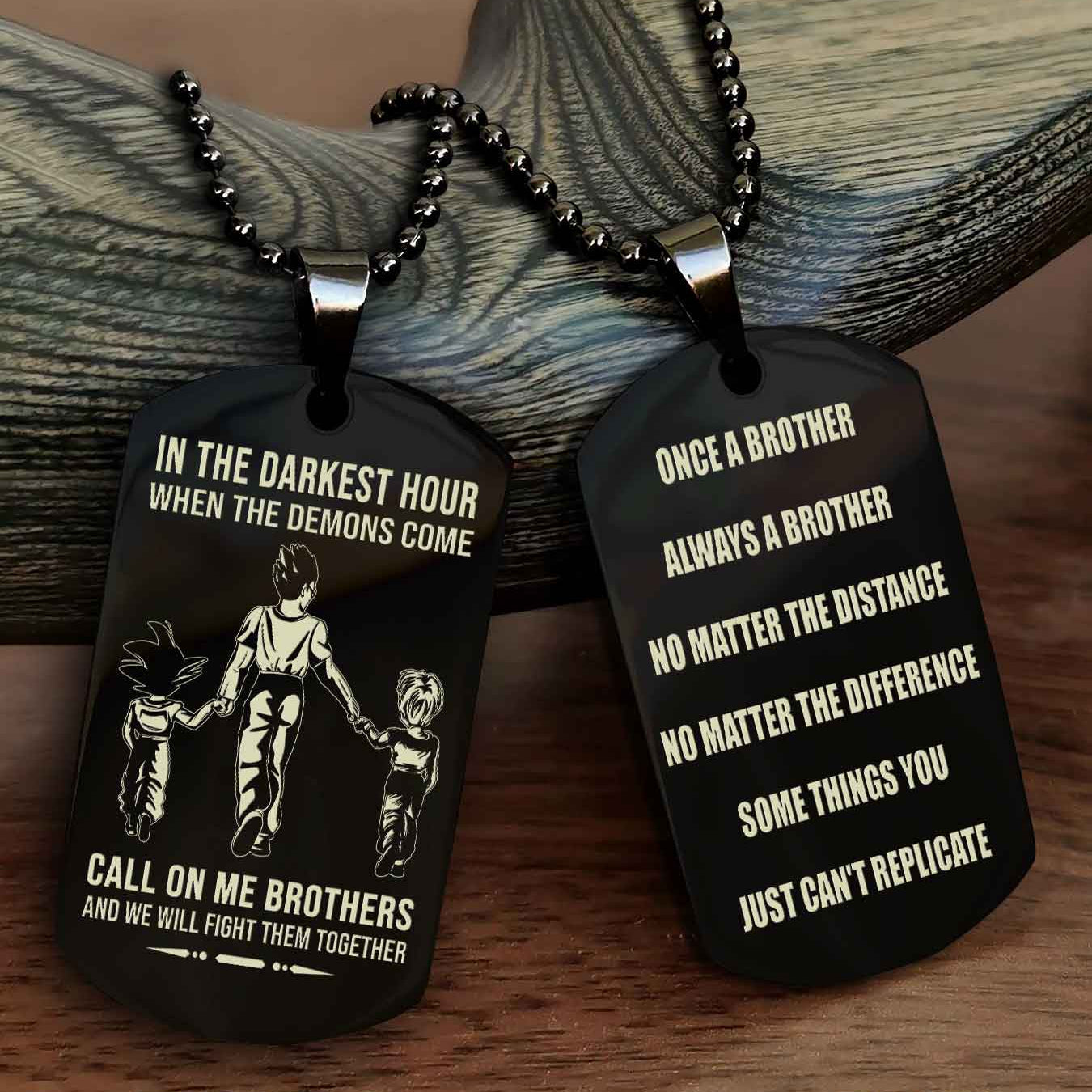 TWD Customizable engraved dog tag double sided gift from brother Once A Brother Always A Brother