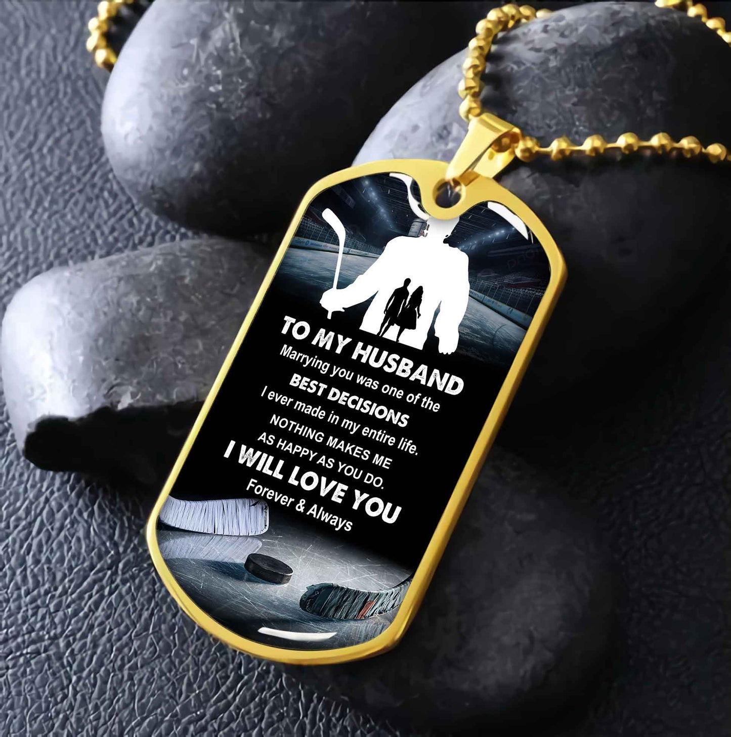 Sport Military Chain 18K Gold Plated Silver Plated To My Husband From Wife With Love Message