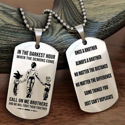 OP tem 3 Customizable engraved dog tag double sided gift from brother Once A Brother Always A Brother