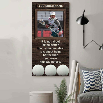 Personalized (Photo and Name) Poster Canvas It's Not About Being Better Than Someone Else It's About Being Better Than You Were The Day Before
