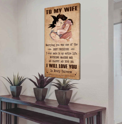 Poster Canvas To My Wife Marrying You Was One Of The Best Decisions - I Will Love You Forever And Always Gift For Your Wife